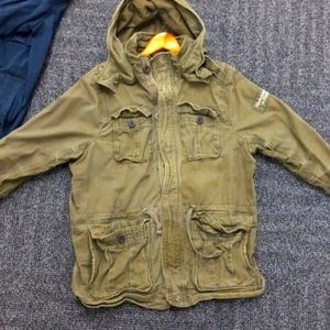Abercrombie military 🪖 jacket size xl green in color